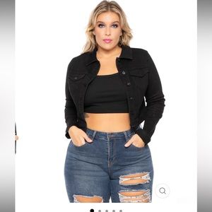 Wax Jean denim cropped black jacket size 3X